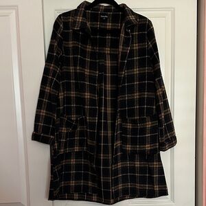 Stylish Women's Plaid Trench Coat